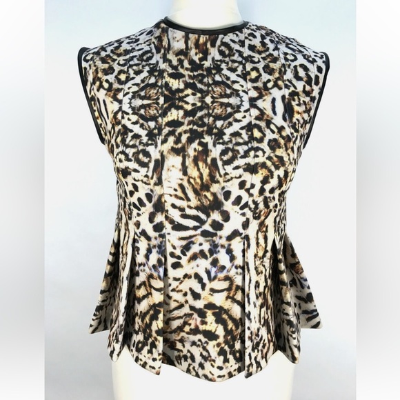 ZARA LEOPARD PRINT SLEEVELESS PEPLUM TOP SIZE Large - Picture 6 of 7
